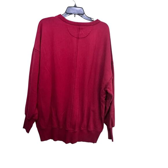 American Eagle Women's Red Oversized Fleece Graphic Crew Neck Sweatshirt Size L - Picture 4 of 6